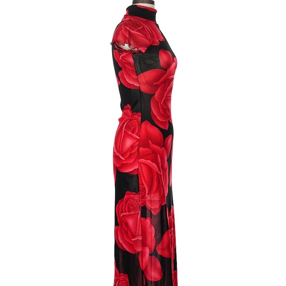 Vintage made in the USA Y2K Red Roses dress, Medium - Picture 5 of 8